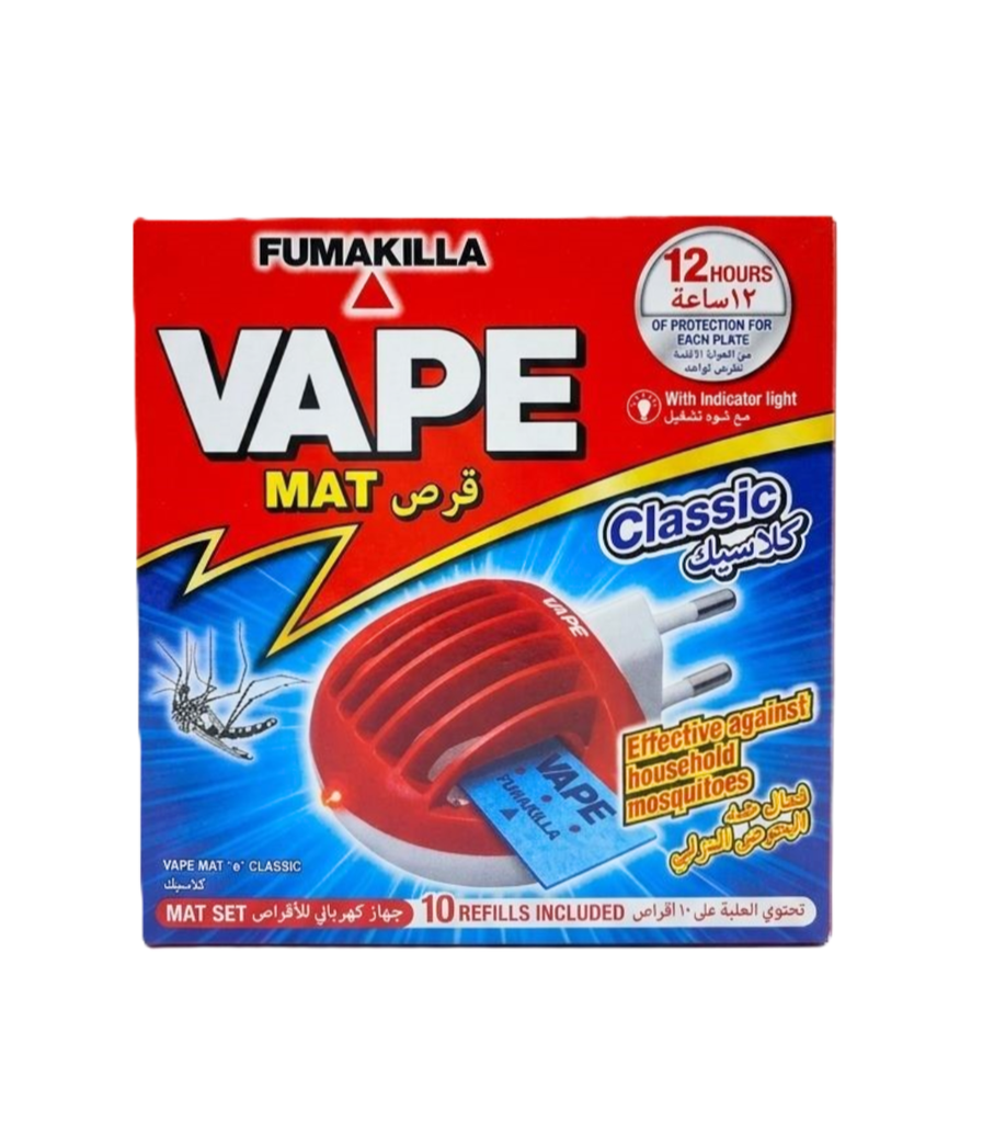 Vape MAT SET Cordless +10 - جهاز كهربائي لاسلكي للأقراص + 10 أقراص