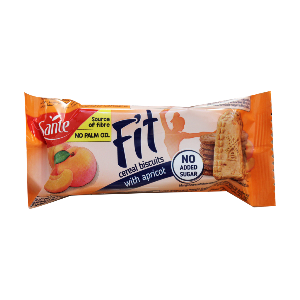 Sante Fit Cereal Biscuits Apricot No Added Sugar 50g - بسكويت الشوفان بالمشمش