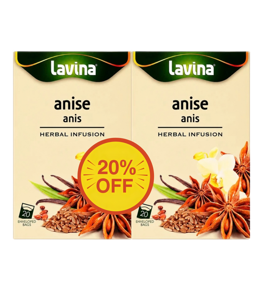 Lavina Anise Herbal Infusion 20s Buy 2 Get 20% - لافينا شاي أعشاب ينسون ٢٠ كيس اشترِ ٢ واحصل على ٢٠٪ خصم