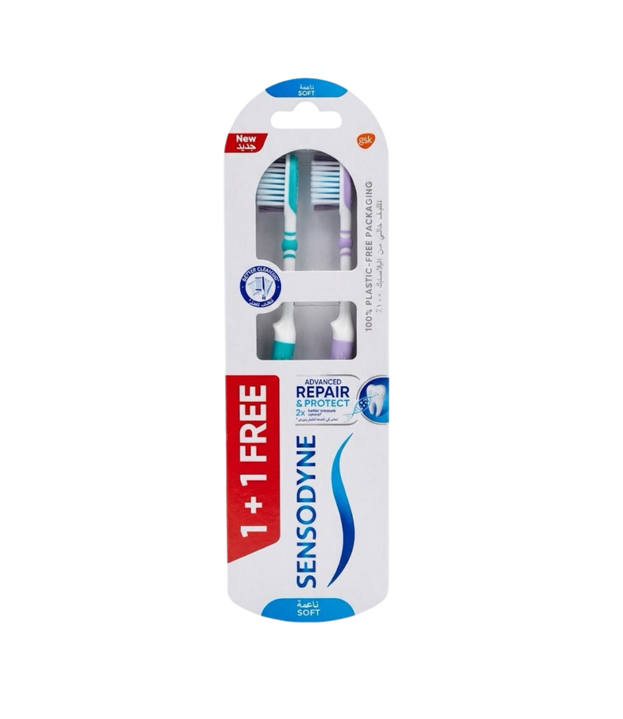 Sensodyne TB Repair & Protect Soft (1+1) سنسوداين فرشاة أسنان ريبير آند بروتيكت سوفت (ناعمة) 1+1