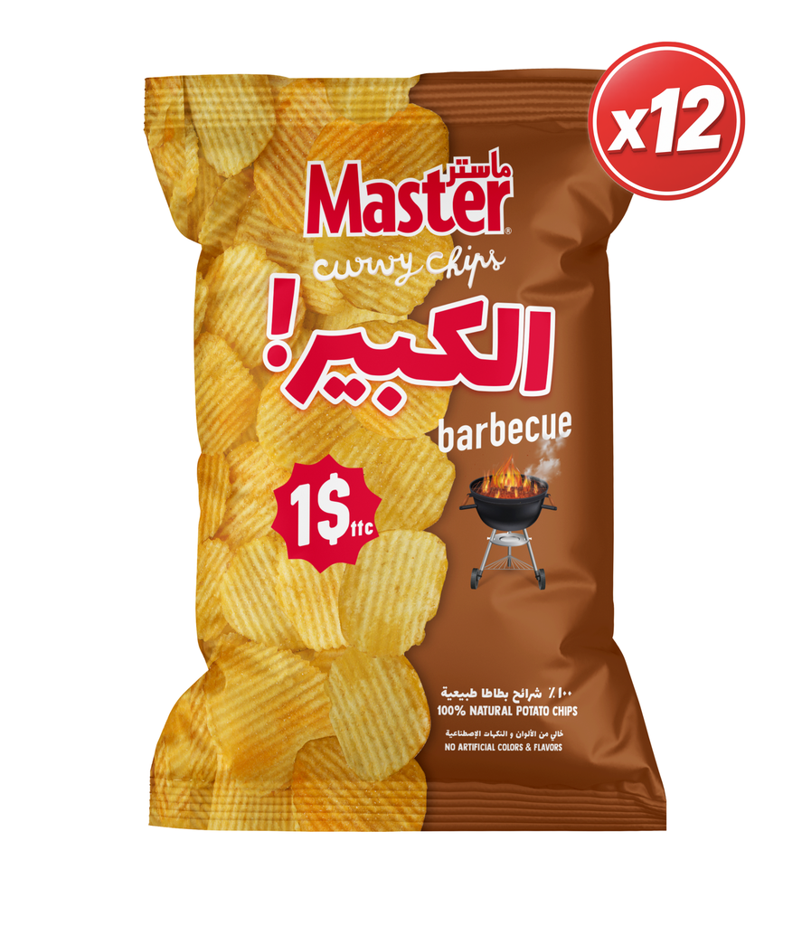 Master Curvy Kbir Barbecue 165g*12 - ماستر كبير باربكيو