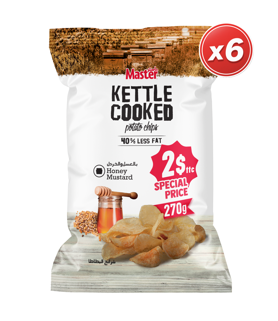 Master Kettle Honey Mustard 270g*6 - ماستر كيتل عسل وخردل