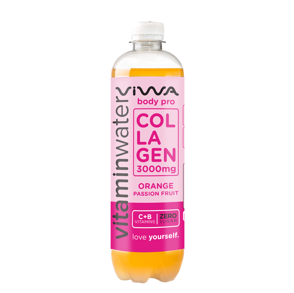Viwa Vitamin Water - Body pro collagen orange passion fruit 600ml-مياه فيتامين بالكولاجين برتقال وباشن فروت