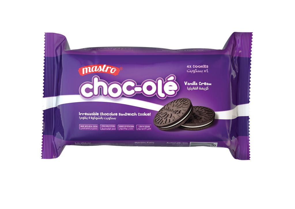 Mastro Choc-ole Biscuit Choco- Vanille 24*30g - بسكويت   بالفانيليا  والشوكولاتة 