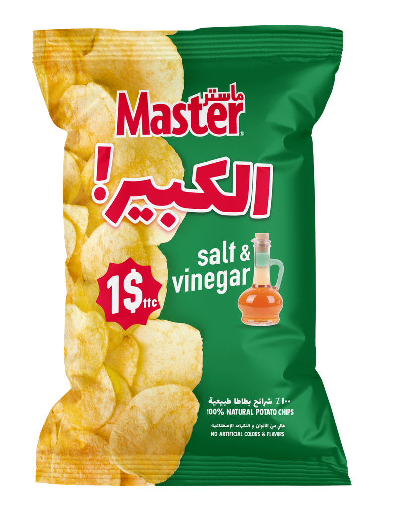 Master Kbir Salt & Vinegar 165g*12 - ماستر كبير ملح وخل 