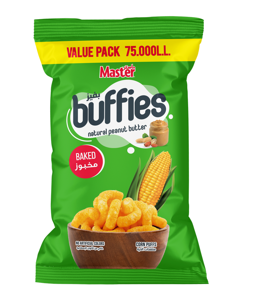 Master Buffies Peanuts Vpack 130g*12 - ماستر بافيز فول سوداني 