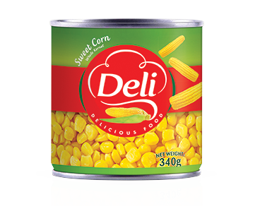 Deli Sweet Corn 340g without Cap EZO - ذرة حلوة ٣٤٠غ بدون غطاء إيزو