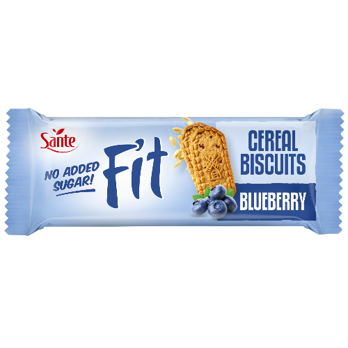 Sante Fit Cereal Biscuits Blueberry No Added Sugar 50g - بسكويت الشوفان بالتوت 