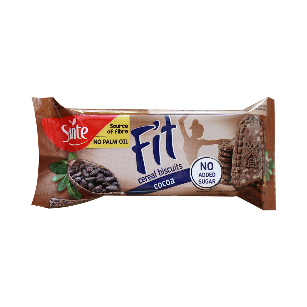 Sante Fit Cereal Biscuits Cocoa No Added Sugar 50g - بسكويت الشوفان بالكاكاو 