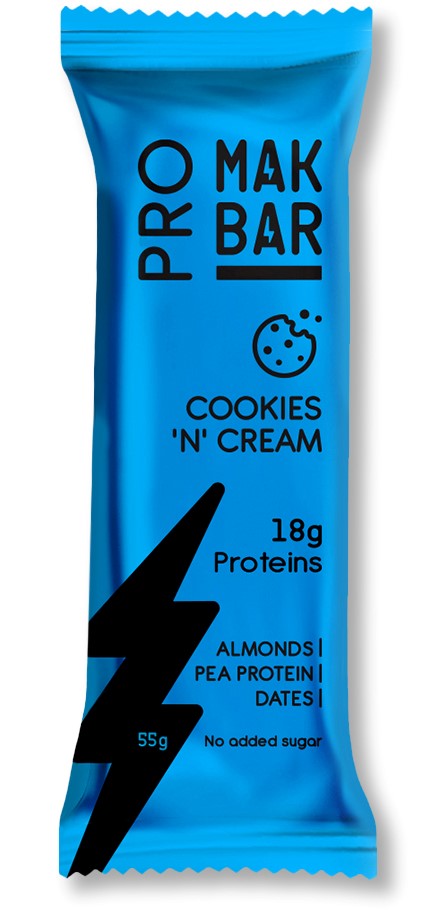 Mak Bar Pro - Cookies N' Cream - 18g protein - 55 gr -بنكهة الكوكيز والكريمة 