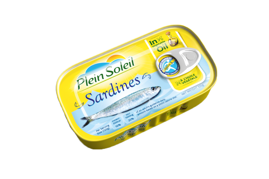 Plein Soleil sardines in vegetable oil 125g - سردين بالزيت النباتي 