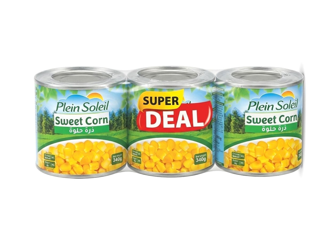 Plein Soleil Sweet corn 340g (Pack of 3)- ذرة حلوة 