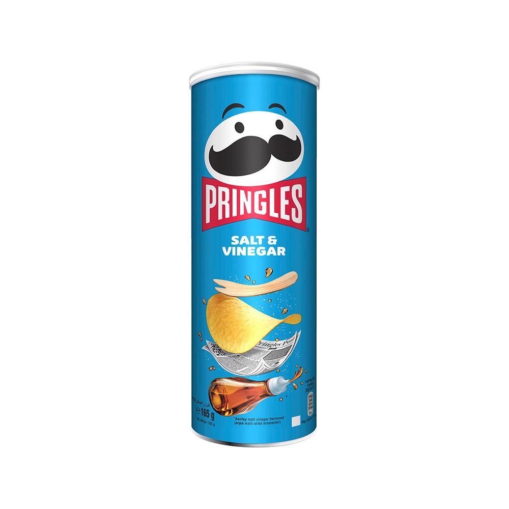 Pringles Salt & Vinegar 165g - برينجلز بنكهة الملح والخل 