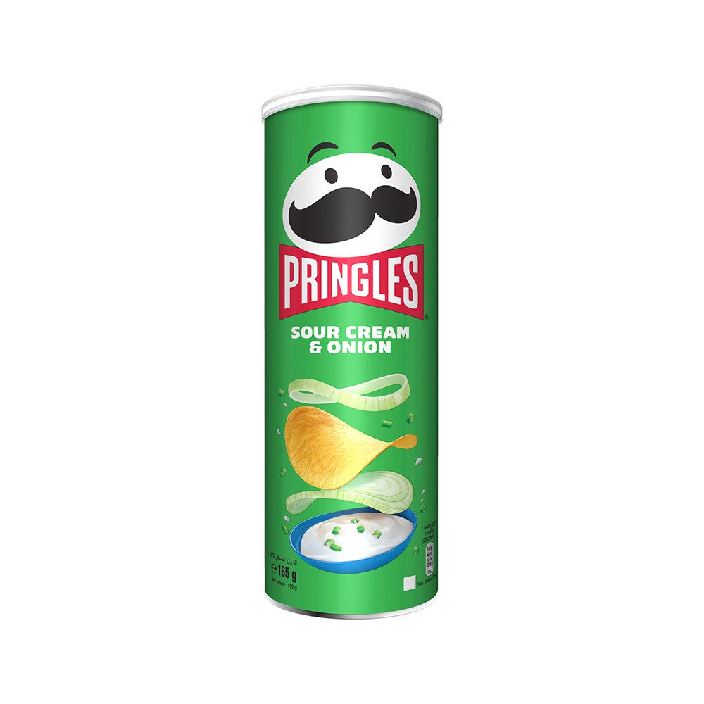 Pringles Sour Cream & Onion 165g - برينجلز بالكريمة الحامضة والبصل 