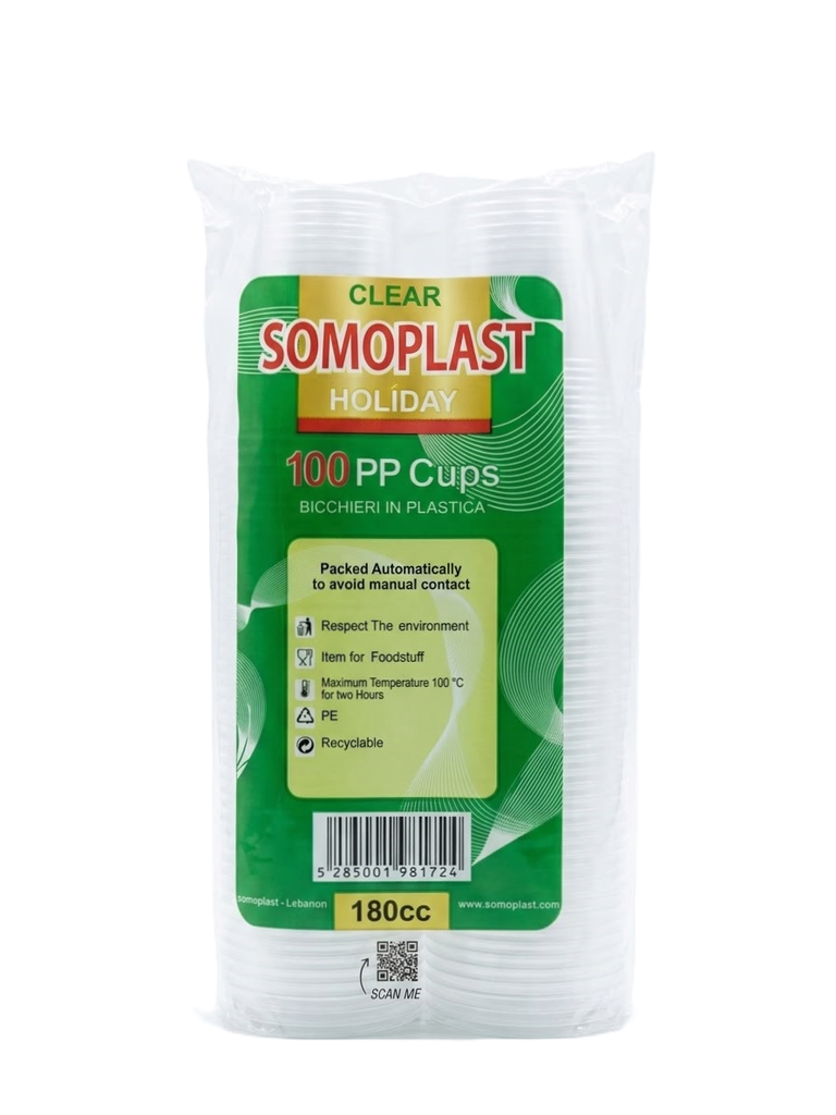 Somo Plast Holiday Transparent Cup 180cc (100 cup) 