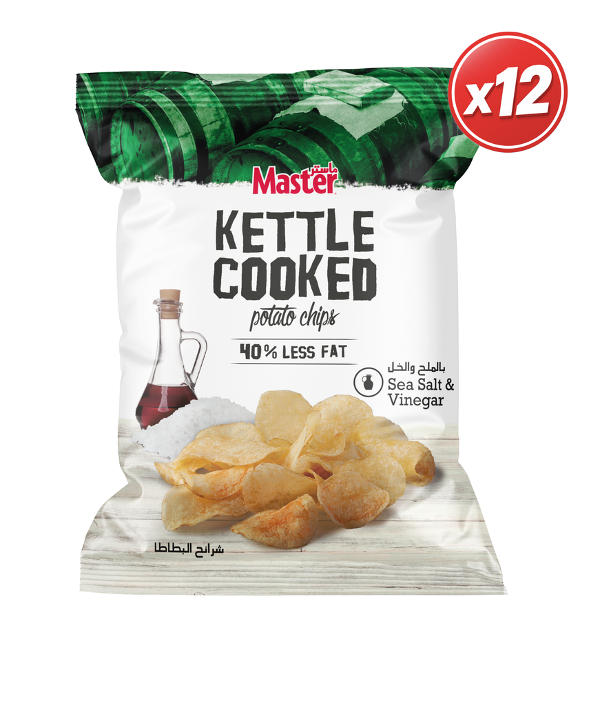 Master Kettle Salt & Vinegar 12*76g - ماستر كيتل ملح وخل