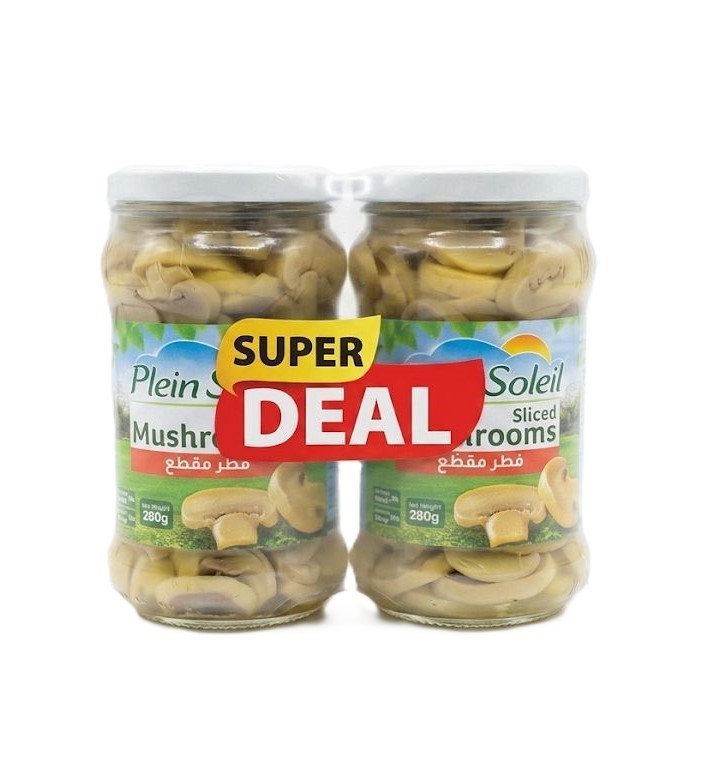 Plein soleil sliced mushrooms jar (2*280g) - فطر مقطع