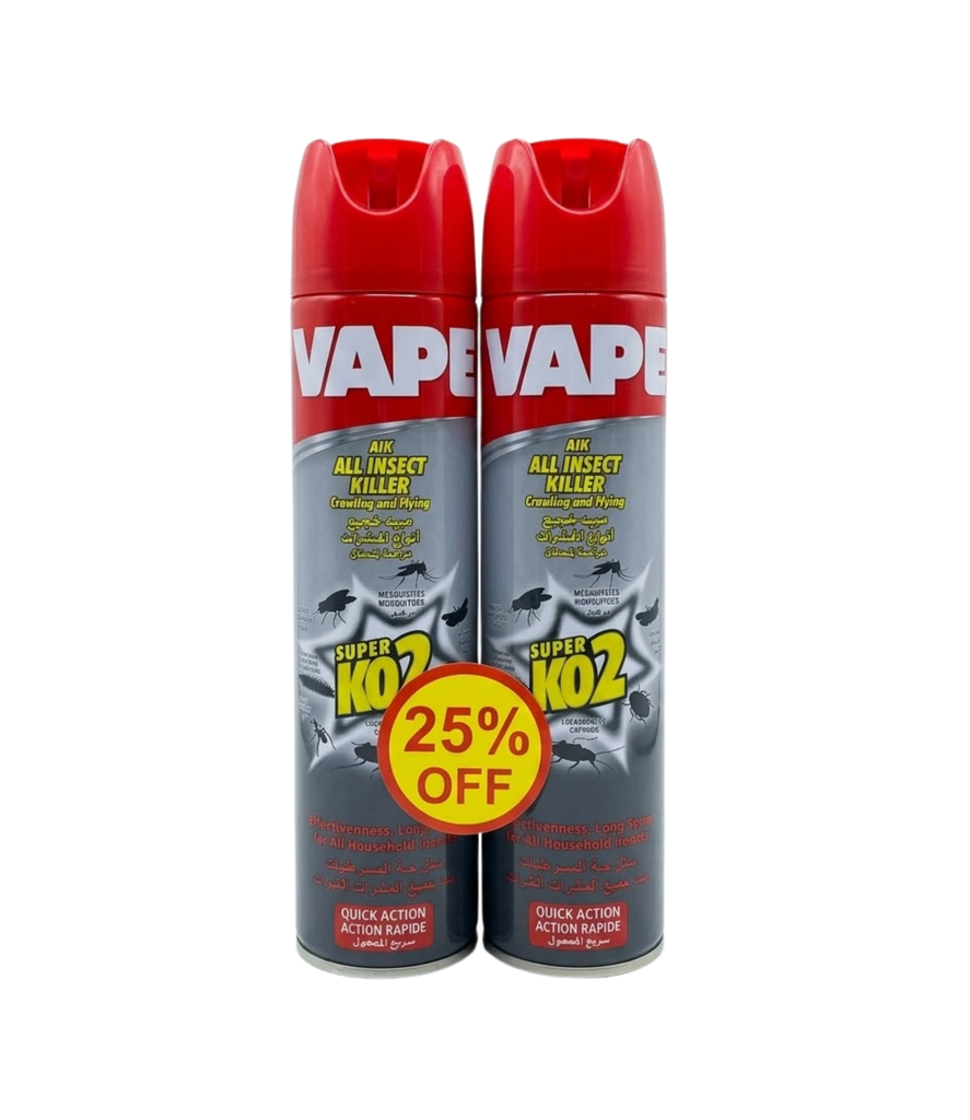 Vape Super KO2 Alk 400ml all insect killer -Buy 2 & Get 25% -جميع أنواع الحشرات 