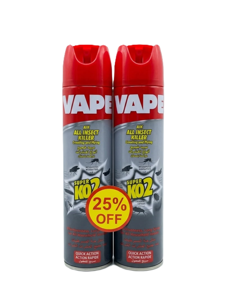 Vape Super KO2 CIk 400ml all insect killer Buy 2 & Get 25% - جميع أنواع الحشرات 