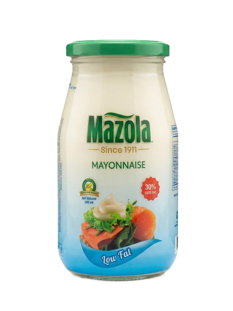 Mazola Mayonnaise Glass Low Fat 500ml - مايونيز مازولا قليل الدسم