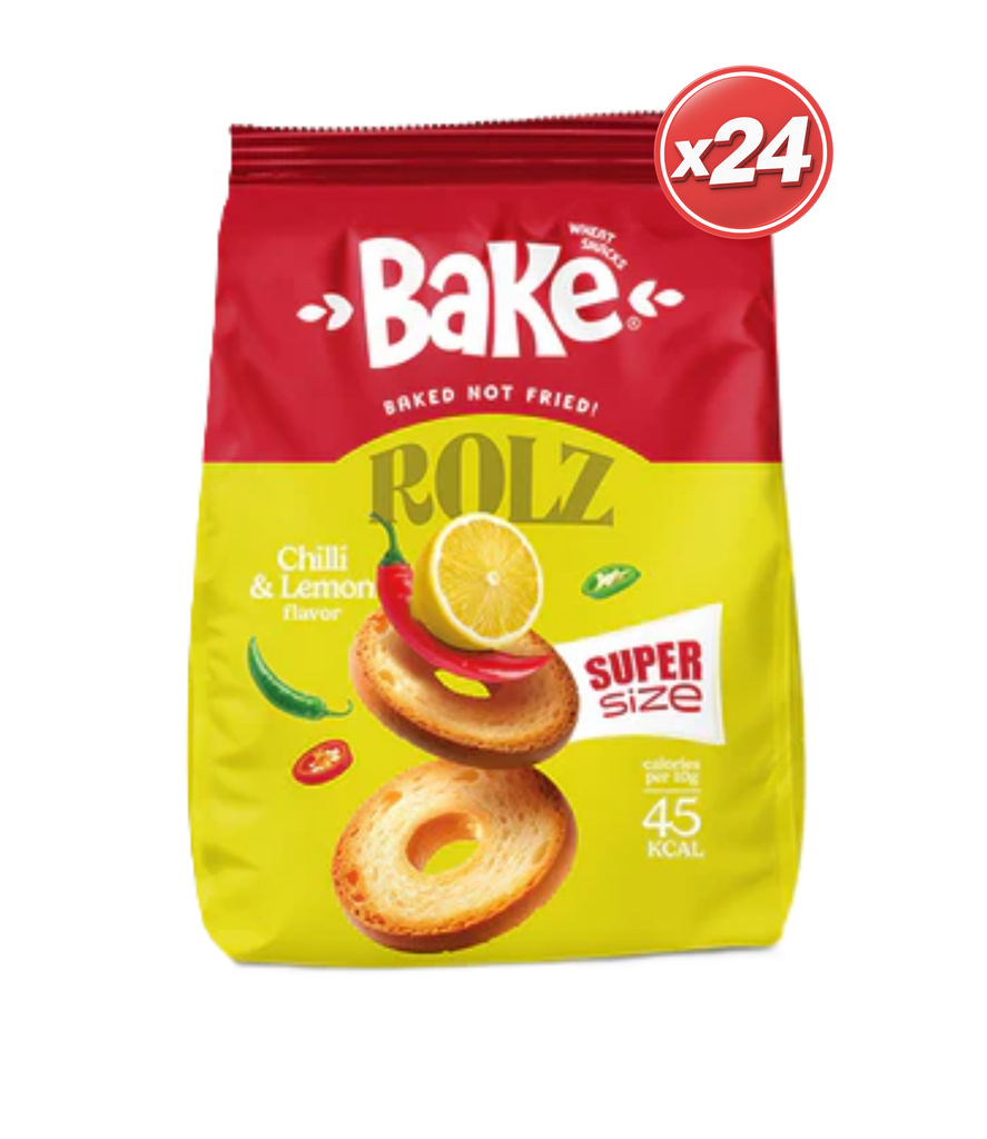Bake Rolz Chilli & Lemon 50g*24Pcs - فلفل حار وليمون