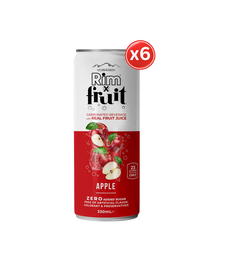 Rim Sparkling Can Apple 330ml*6 - مياه غازية تفاح