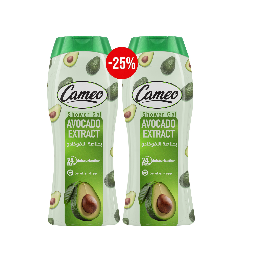 Cameo Shower Gel Avocado Extract 650 ML*2 (25%) - جل استحمام بالأفوكا 