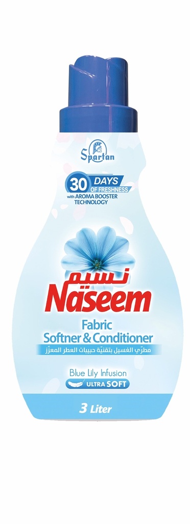 Naseem Fabric Softener & Conditioner Blue Lily Infusion 3000 Ml - منعّم أقمشة برائحة الزنبق الأزرق 