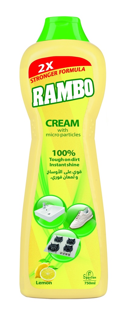 Rambo Kitchen & Bathroom Cleaner Cream Lemon 750Ml - كريم تنظيف المطبخ والحمام بالليمون 