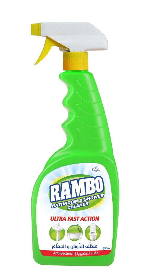 Rambo Bathroom & Shower Anti-Bacterial Cleaner 650 Ml - منظف الحمامات والاستحمام المضاد للبكتيريا 