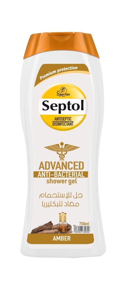 Septol Anti-Bacterial Shower Gel Amber 750 Ml -جل استحمام مضاد للبكتيريا بالعنبر  