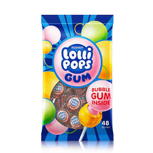 Roshen Lollipops Bubble Gum Cola 920g*9Bags -مصاصات علكة بنكهة الكولا 