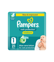Pampers Newborn Diapers Aloe Vera No.1  2-5Kg 21's - حفاضات بامبرز بخلاصة الصبار مقاس ١