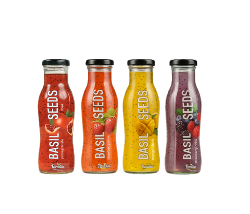 Paradice Basil Seeds Mix B 250ml ( with pomegranate) - عصير الريحان مع رمان  ميكس ب