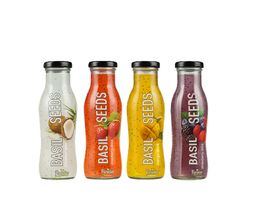 Paradice Basil Seeds Mix A 250ml (with coconut) -  عصير الريحان مع جوز الهند مكس اى 