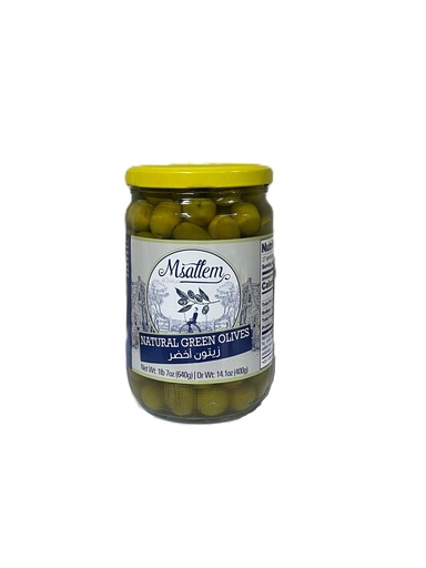 Green Olives  Jar 640g - Msallem زيتون اخضر 
