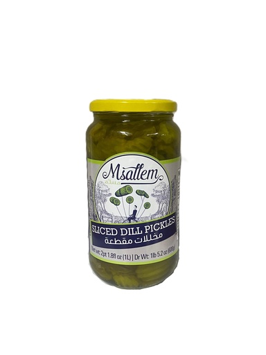 Sliced Dill pickles Jar 1000g - Msallem  مخللات مقطعة