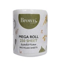 Mega Kitchen Roll Brown - 250 Sheets - Pack of 6 - ورق مطبخ 
