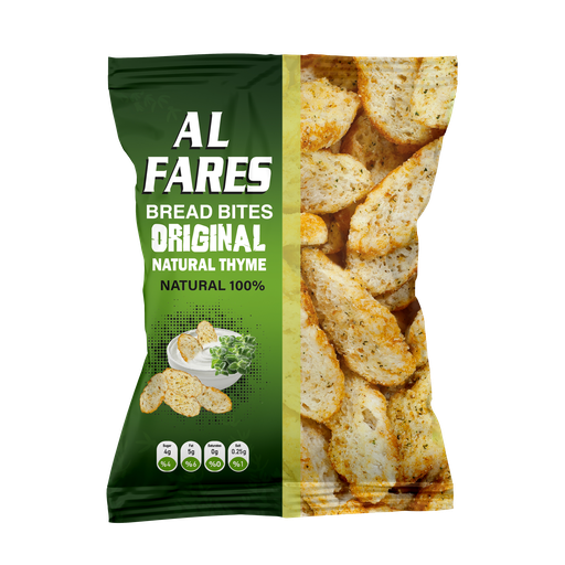 AL Fares Crackers Natural Thyme 120G - بسكويت ألفارس المقرمش بنكهة الزعتر الطبيعي 