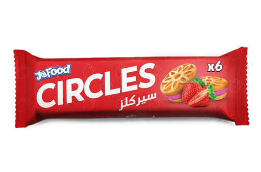 JoFood Circles Filled with Strawberry 36G -  جو فود دوائر محشوة بكريمة الفراولة 