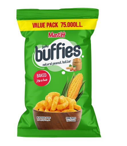 Master Buffies Peanuts Vpack 130g*12 - ماستر بافيز فول سوداني 