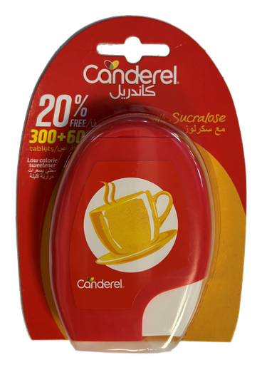 Canderel tabs sucralose 300 + 60 free - كانديريل أقراص سكرالوز 