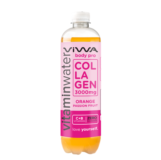 Viwa Vitamin Water - Body pro collagen orange passion fruit 600ml-مياه فيتامين بالكولاجين برتقال وباشن فروت 