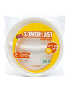 Somo Plast Plastic Plates 10 inch 2 conpartment (25 pcs)