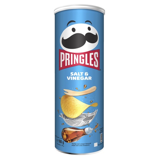 Pringles Salt & Vinegar 165g - برينجلز بنكهة الملح والخل 