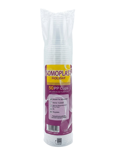 Somo Plast Holiday Transparent Cup 300cc (50 cup) 