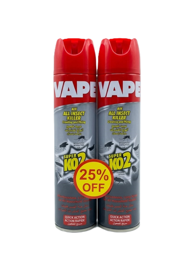 Vape Super KO2 CIk 400ml all insect killer Buy 2 & Get 25% - جميع أنواع الحشرات 