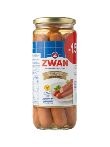 Zwan Chicken Hot Dogs jars 320g - Promo -15% زوان هوت دوغ دجاج
