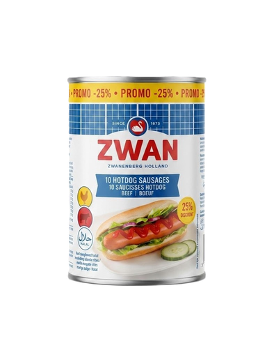 Zwan Chicken Hot Dogs Tins 200g - Promo -25% - زوان هوت دوغ دجاج 