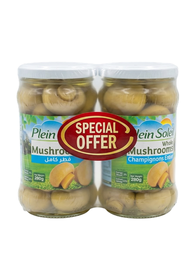 Plein soleil whole mushrooms jar (2*280g) -فطر كامل 